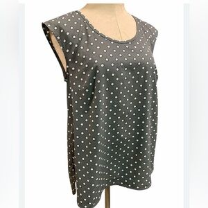 Menora Grey Polka Dot Tank Size Large. Length 28in, p2p 19in